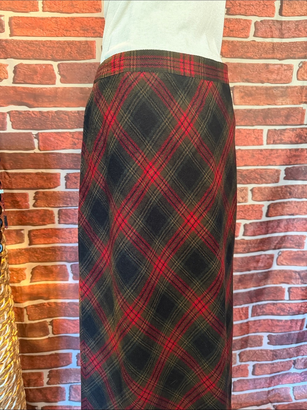 💃🏻 Sag Harbor Maxi Skirt — Red & Black Plaid — Sz 16 / C - Picture 5 of 11